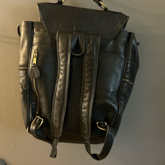 Frye genuine leather backpack with muted Gold Accents - Picture 11 of 11